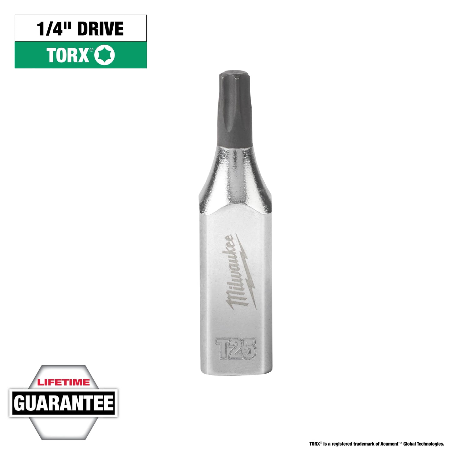 Milwaukee Tool 45-34-1004 1/4" Drive T25 TORX Bit Socket, 1 EA