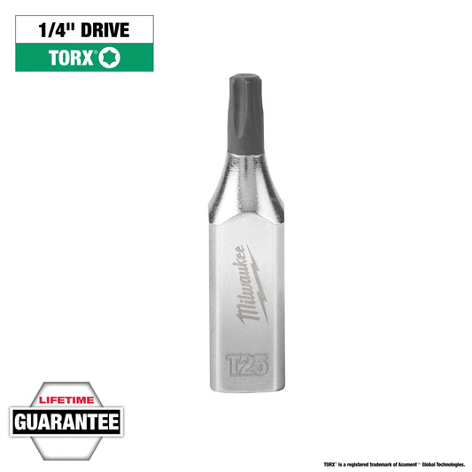 Milwaukee Tool 45-34-1004 1/4" Drive T25 TORX Bit Socket, 1 EA
