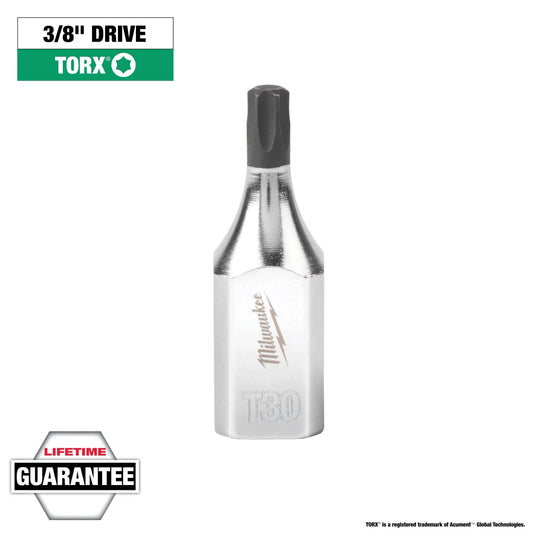 Milwaukee Tool 45-34-1013 3/8" Drive T30 TORX Bit Socket, 1 EA