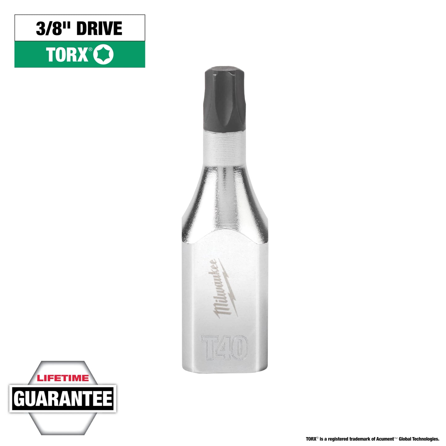 Milwaukee Tool 45-34-1014 3/8" Drive T40 TORX Bit Socket, 1 EA