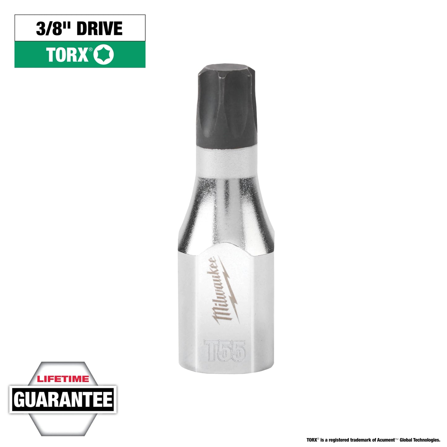 Milwaukee Tool 45-34-1018 3/8" Drive T55 TORX Bit Socket, 1 EA