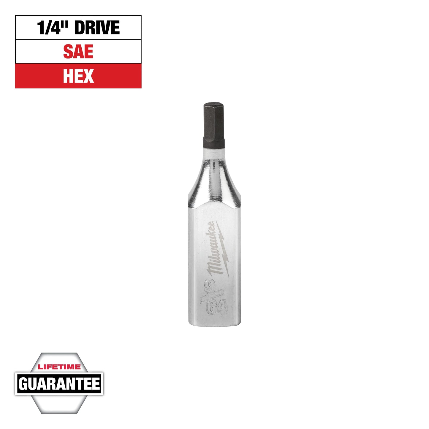 Milwaukee Tool 45-34-1025 1/4" Drive 9/64" Hex Bit Socket, 1 EA
