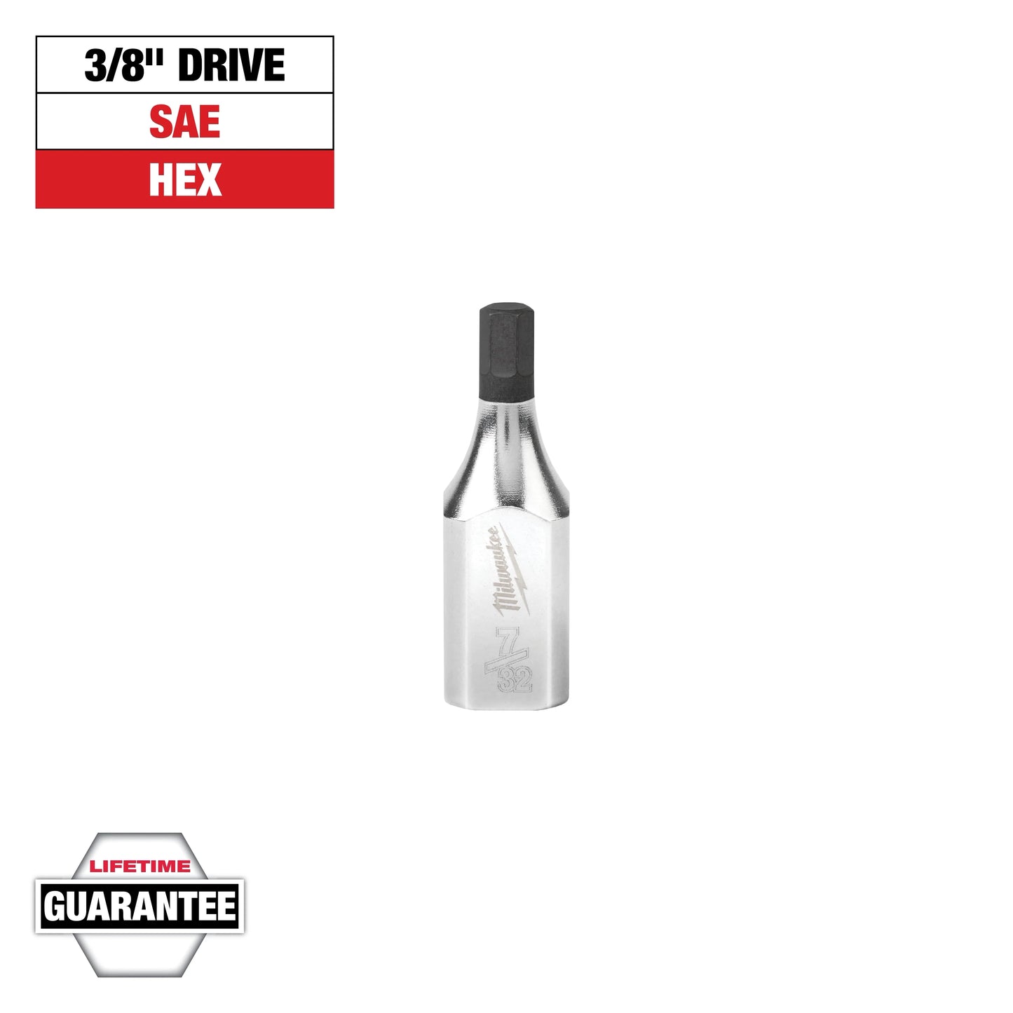 Milwaukee Tool 45-34-1044 3/8" Drive 7/32" Hex Bit Socket, 1 EA
