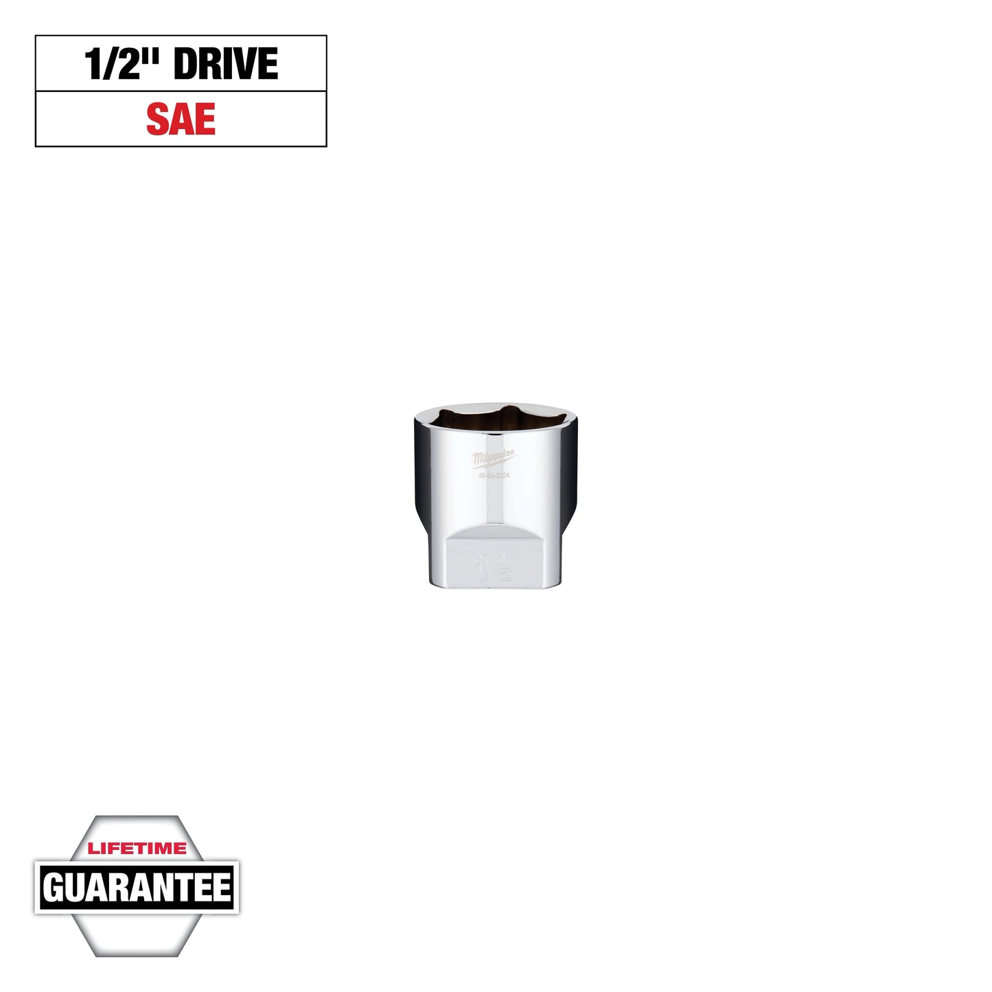 Milwaukee Tool 45-34-2004 1/2" Drive 1-1/2" Socket, 1 EA