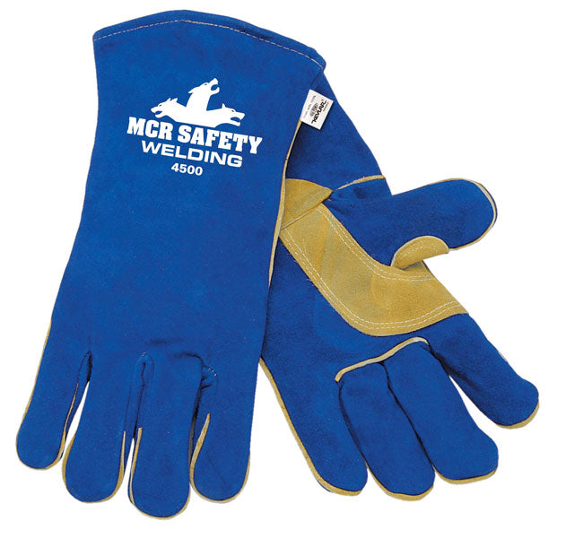 MCR Safety 4500 MCR Safety Welding Leather Welding Work Gloves Foam Lined Select Shoulder Leather Reinforced Wing Thumb (1 DZ)