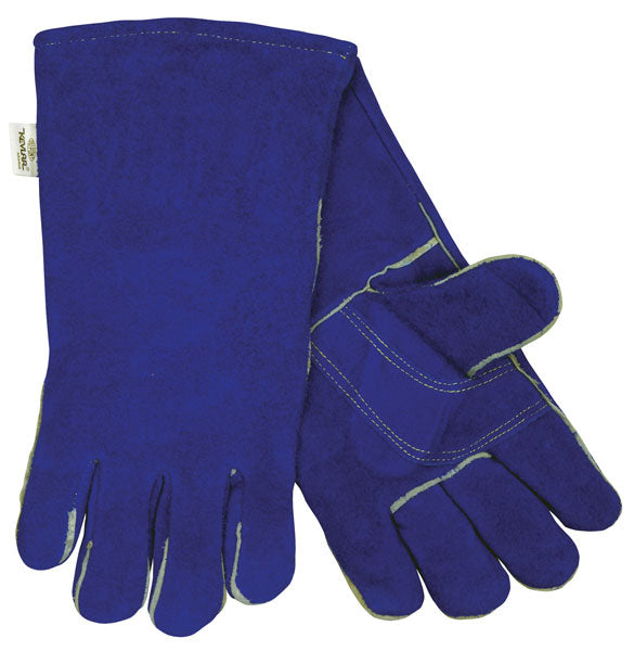 MCR Safety 4501 MCR Safety Welding Leather Welding Work Gloves Blue Regular Shoulder Split Leather Full Sock Jersey Lining (1 DZ)