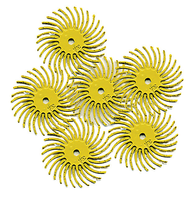 Foredom A-4511-6 3/4" Radial Bristle Disc, Yellow, 80 Grit, 6-Pk