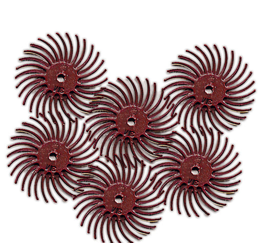 Foredom A-4516-6 3/4" Radial Bristle Disc, Pink, Pumice, 1,200 Grit, 6-Pk