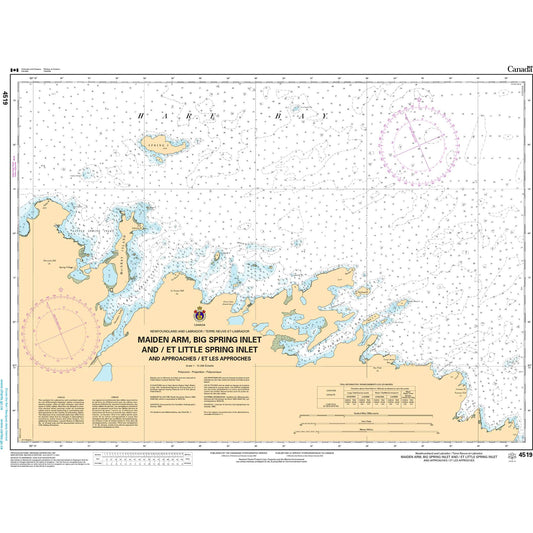 Paradise Clay CAN4519 CHS Chart Maiden Arm, Big Spring Inlet and/et Little Spring Inlet (and approaches/et les approches)