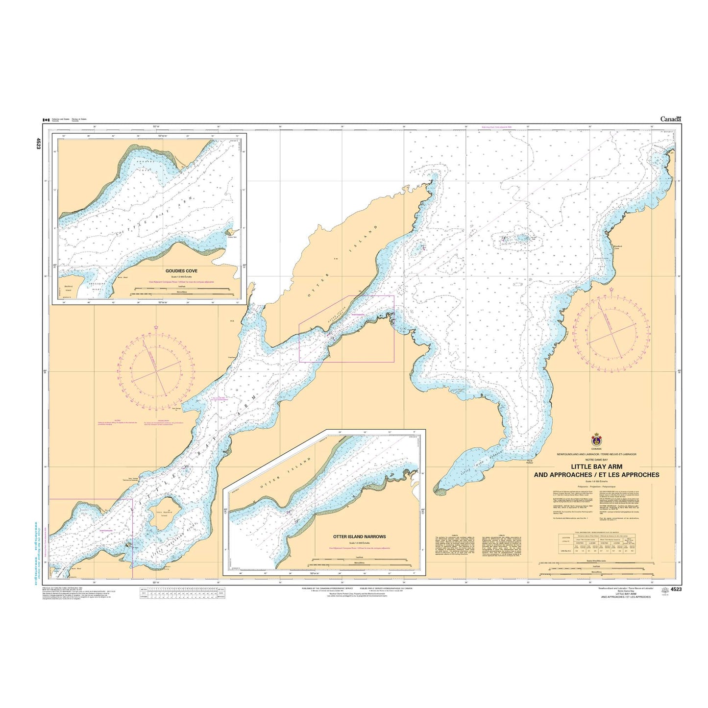 Paradise Clay CAN4523 CHS Chart Little Bay Arm and Approaches / et les approches