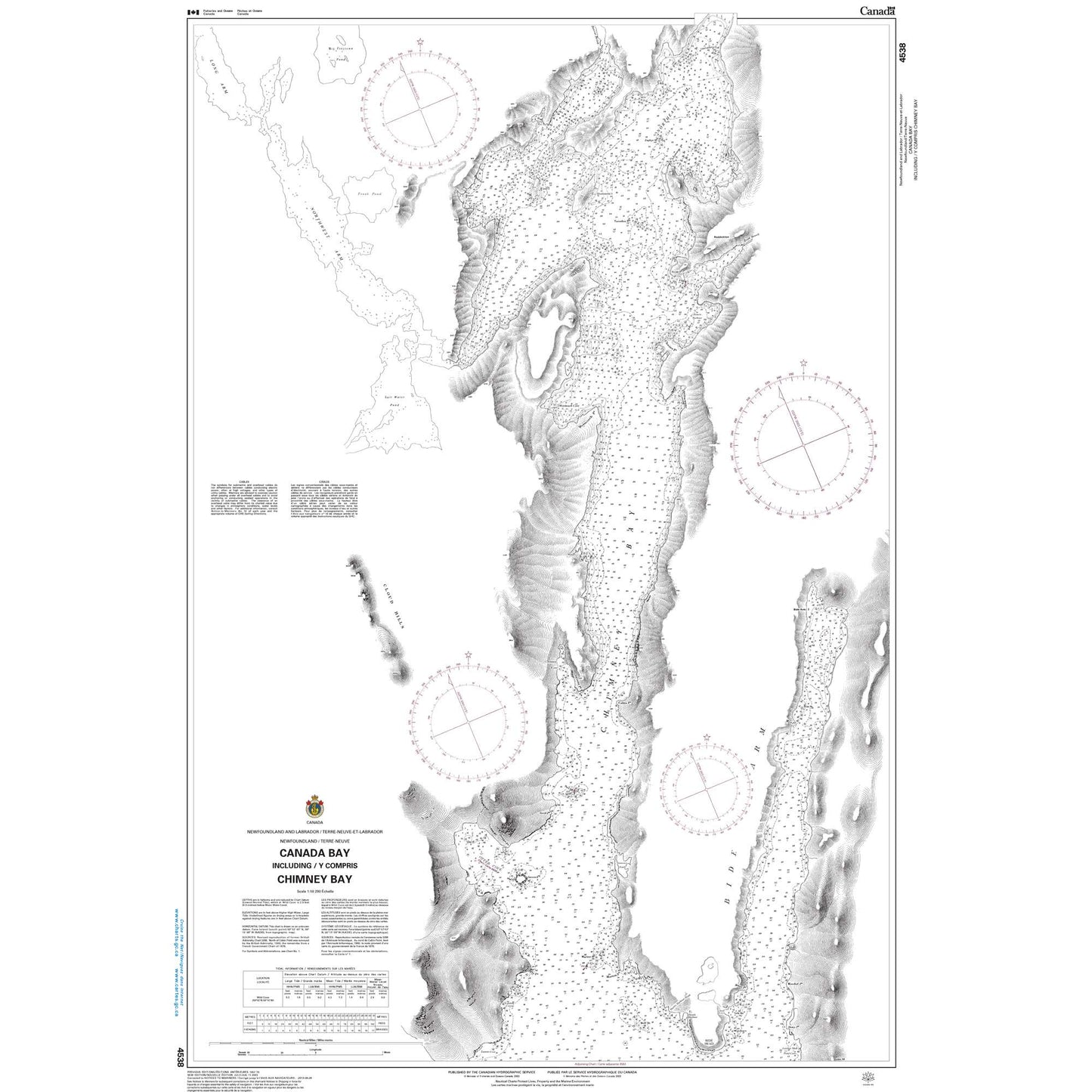 Paradise Clay CAN4538 CHS Chart Canada Bay including / y compris Chimney Bay