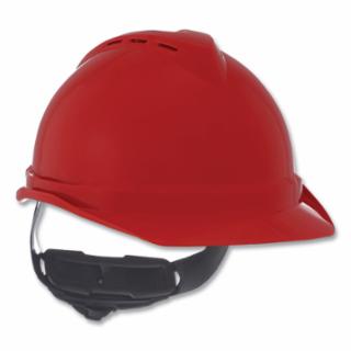 MSA 10034022 V-Gard Vented Red Hard Cap 4 Point Susp.