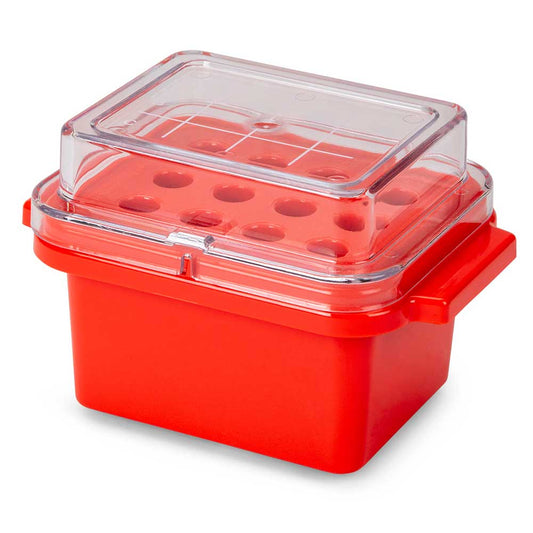 Globe Scientific 454001 CryoCool Mini Cooler 0°C 12-Place (3x4) for 1.5mL Tubes Red