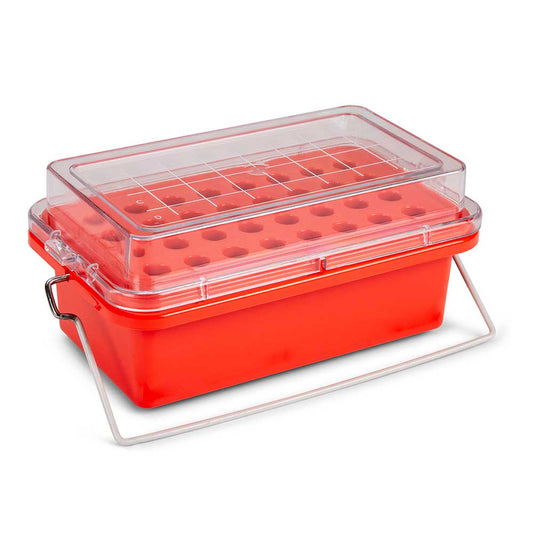 Globe Scientific 454003 CryoCool Mini Cooler 0°C 32-Place (4x8) for 1.5mL Tubes Red