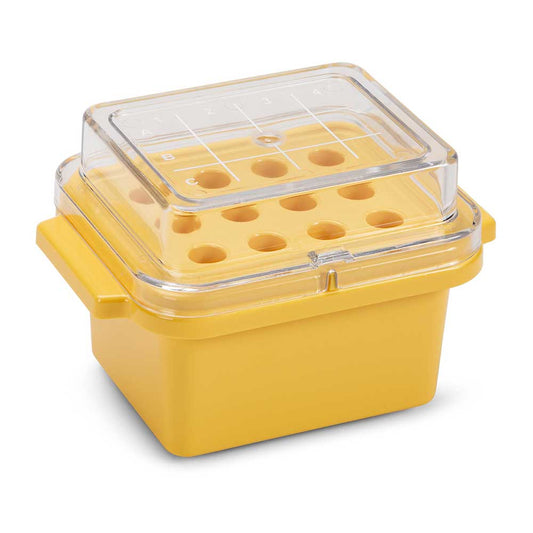 Globe Scientific 454021 CryoCool Mini Cooler -20°C 12-Place (3x4) for 1.5mL Tubes Yellow