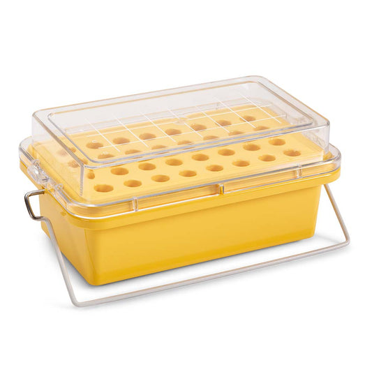 Globe Scientific 454023 CryoCool Mini Cooler -20°C 32-Place (4x8) for 1.5mL Tubes Yellow