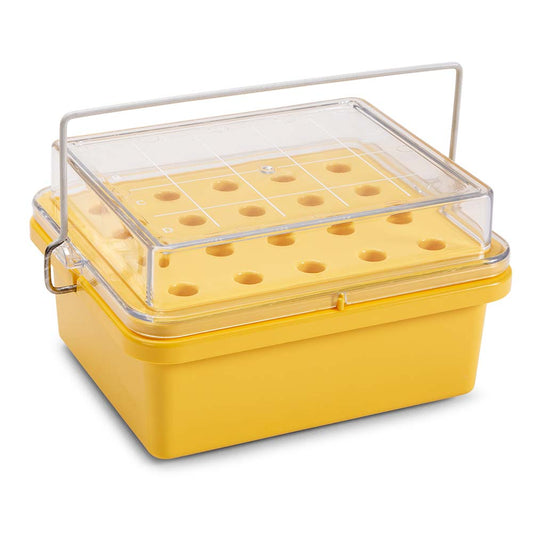 Globe Scientific 454025 CryoCool Mini Cooler -20°C 20-Place (4x5) for 1.5mL Tubes Yellow