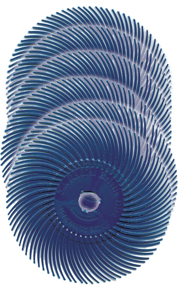 Foredom A-4555-6 3" Radial Bristle Disc, Blue, 400 Grit, 6-Pk