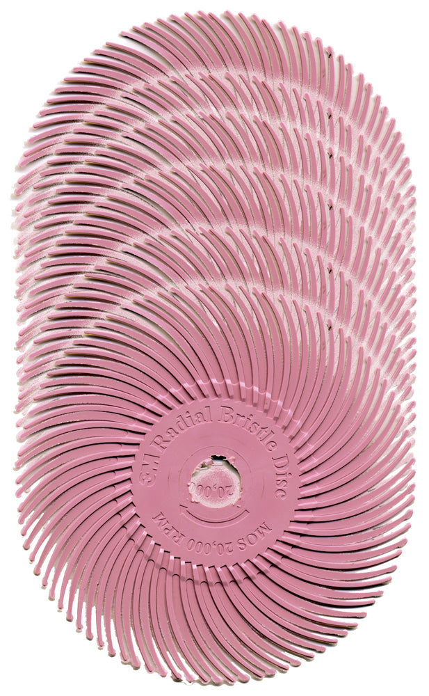 Foredom A-4553-6 3" Radial Bristle Disc, White, 120 Grit, 6-Pk