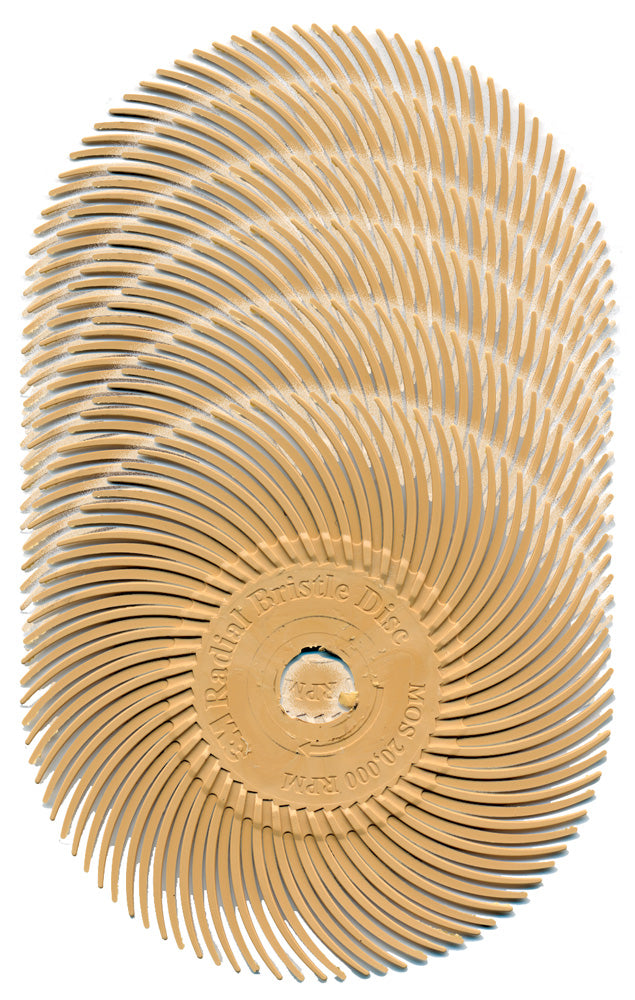 Foredom A-4556-6 3" Radial Bristle Disc, Pink, Pumice, 1,200 Grit, 6-Pk