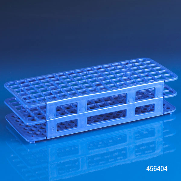 Globe Scientific 456404 Snap-N-Rack Tube Rack for 12mm and 13mm Tubes 90-Place PP Blue
