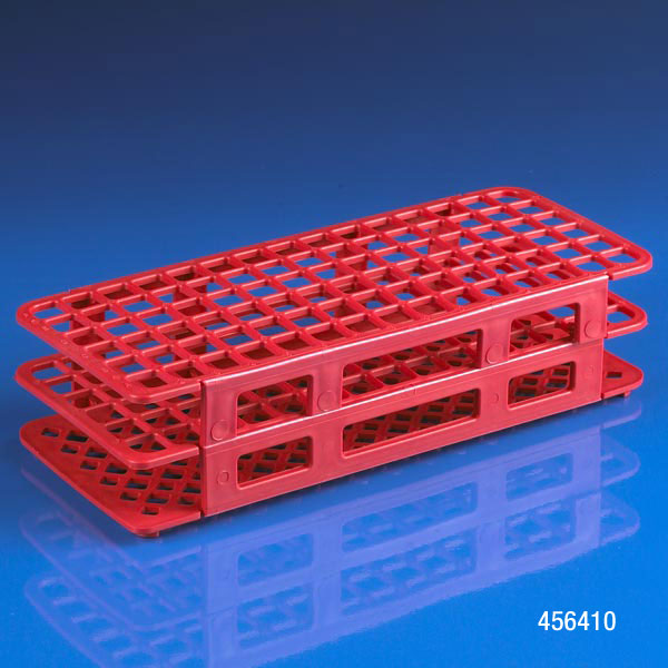 Globe Scientific 456404 Snap-N-Rack Tube Rack for 12mm and 13mm Tubes 90-Place PP Blue