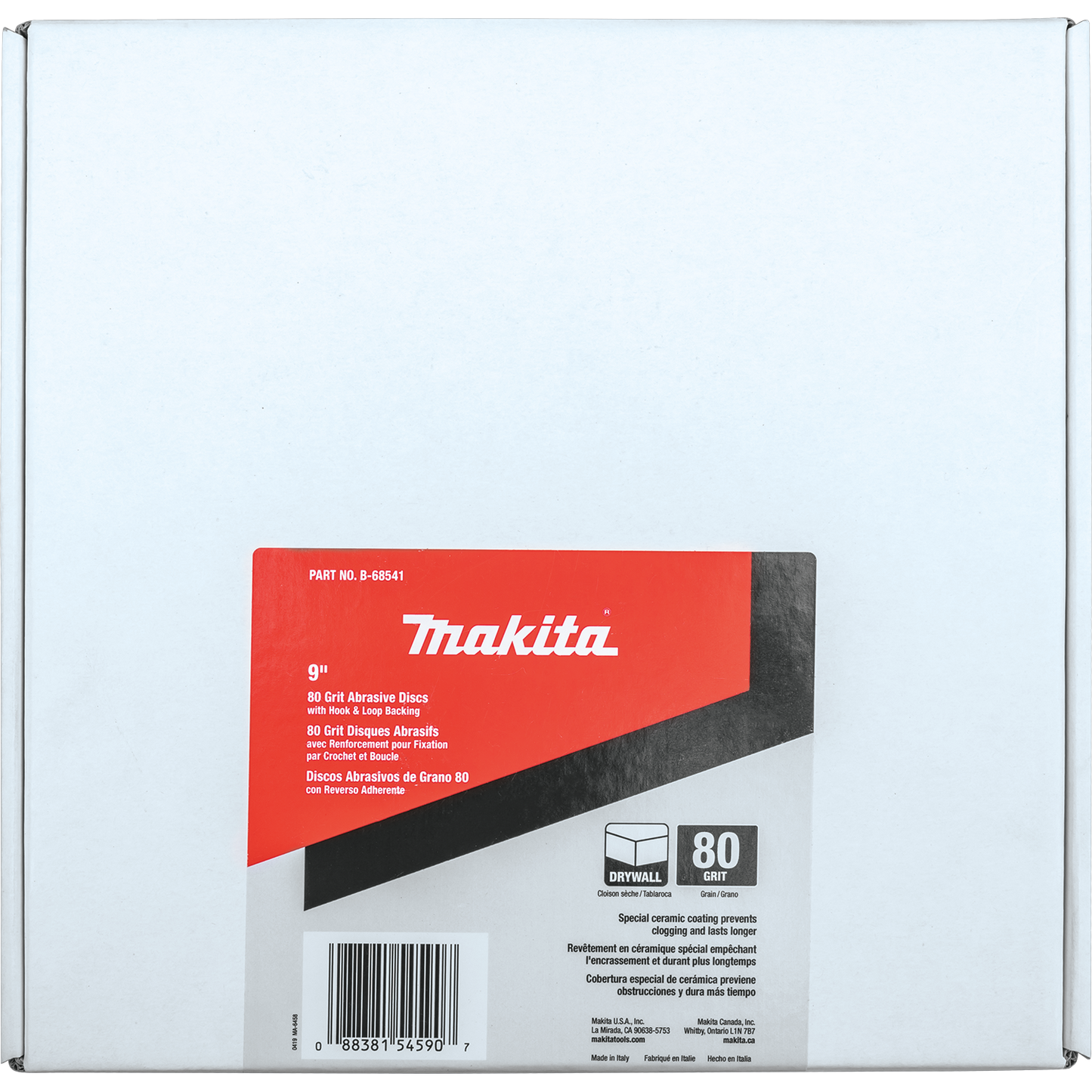 Makita B-68541 9" Drywall Sanding Disc, Hook & Loop, 80 Grit, 25/pk