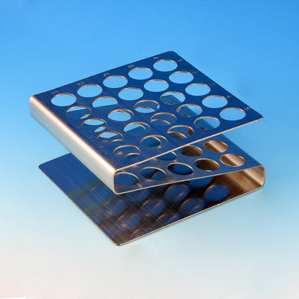 Globe Scientific 457105 Rack Tube 12/13mm 50-Place Stainless Steel "Z" Shape