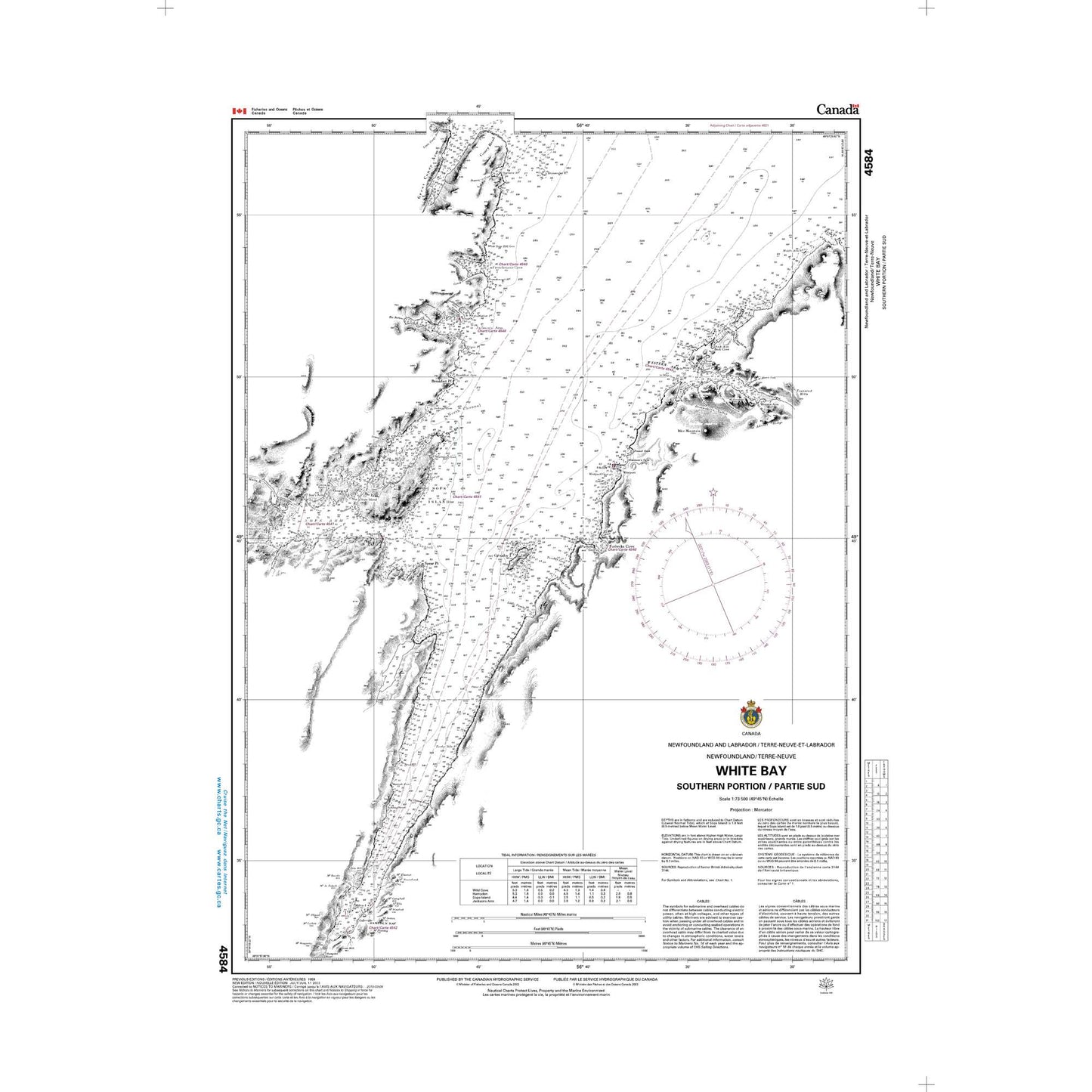 Paradise Clay CAN4584 CHS Chart White Bay - Southern Part / Partie Sud