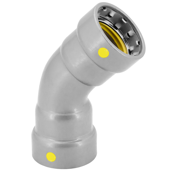 Legend Valves 441-025P 1" LegendPressCSG Carbon Steel 45° Press Elbow