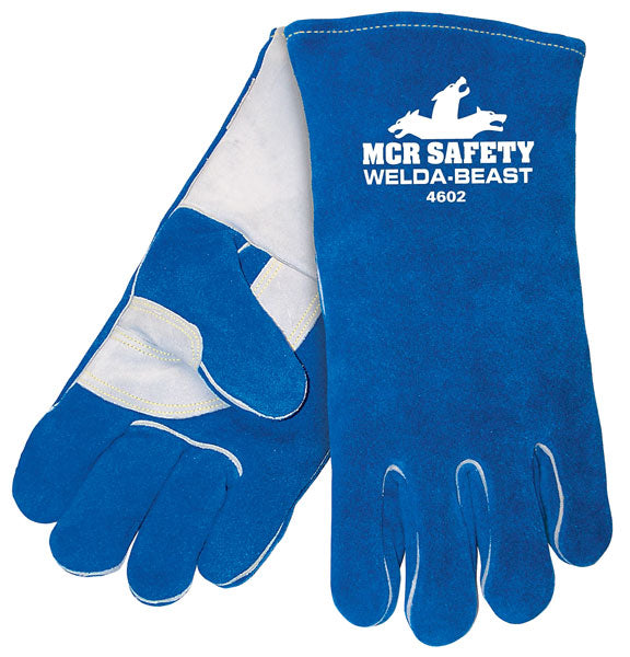 MCR Safety 4602 MCR Safety Welda-Beast Leather Welding Work Gloves Foam Lined Select Side Split Leather Reinforced Wing Thumb (1 DZ)