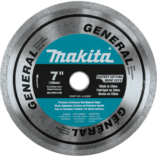 Makita A-95087 7" Diamond Blade, Continuous Rim, General Purpose