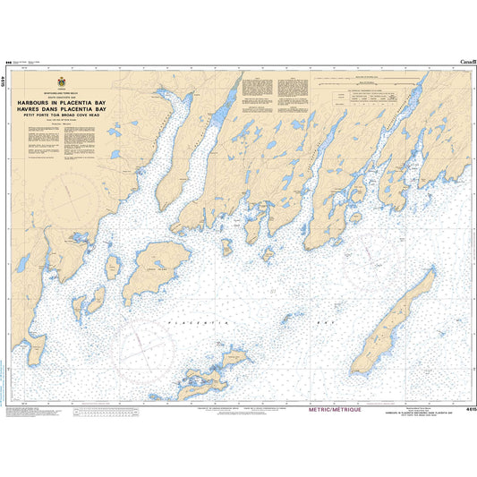 Paradise Clay CAN4615 CHS Chart Harbours in Placentia Bay Petite Forte to Broad Cove Head