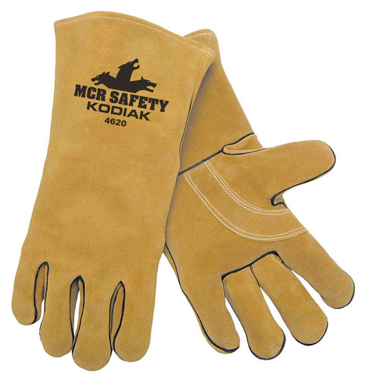 MCR Safety 4620 MCR Safety Kodiak® Leather Welding Work Gloves Full Sock Jersey Lined Select Side Split Leather Reinforced Palm and Thumb Strap (1 DZ)