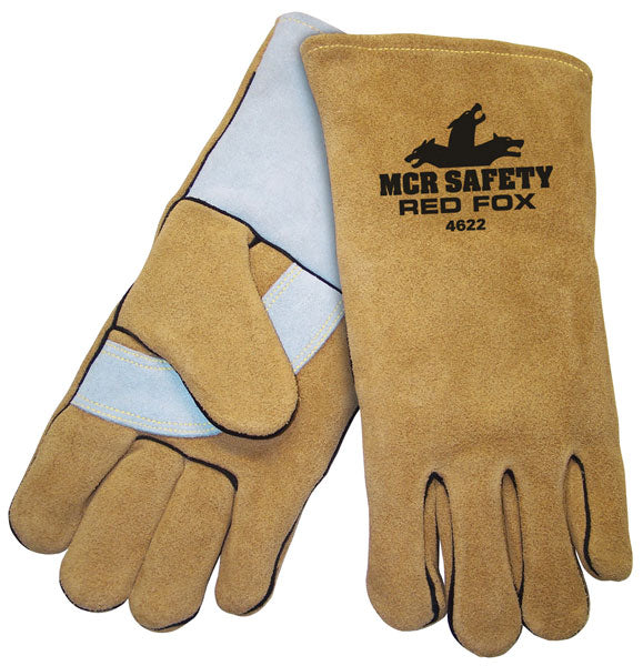 MCR Safety 4622 MCR Safety Mustang Leather Welding Work Gloves Foam Lined Select Side Split Leather Reinforced Wing Thumb (1 DZ)