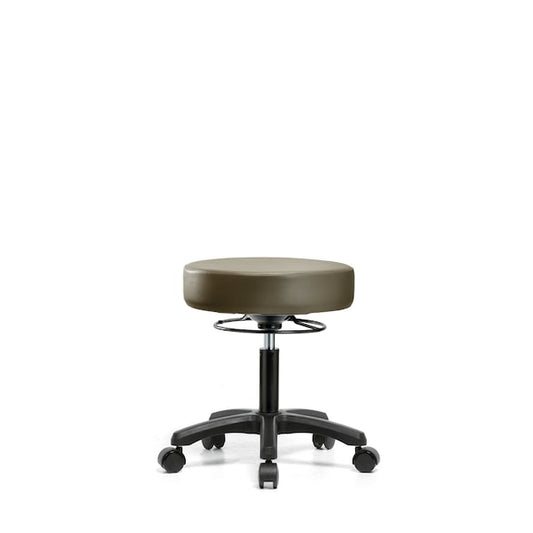 Blue Ridge Ergonomics VDHMS-RG-RC-8809 Vinyl Mini-Stool - Desk Height with Casters in Taupe Supernova™ Vinyl