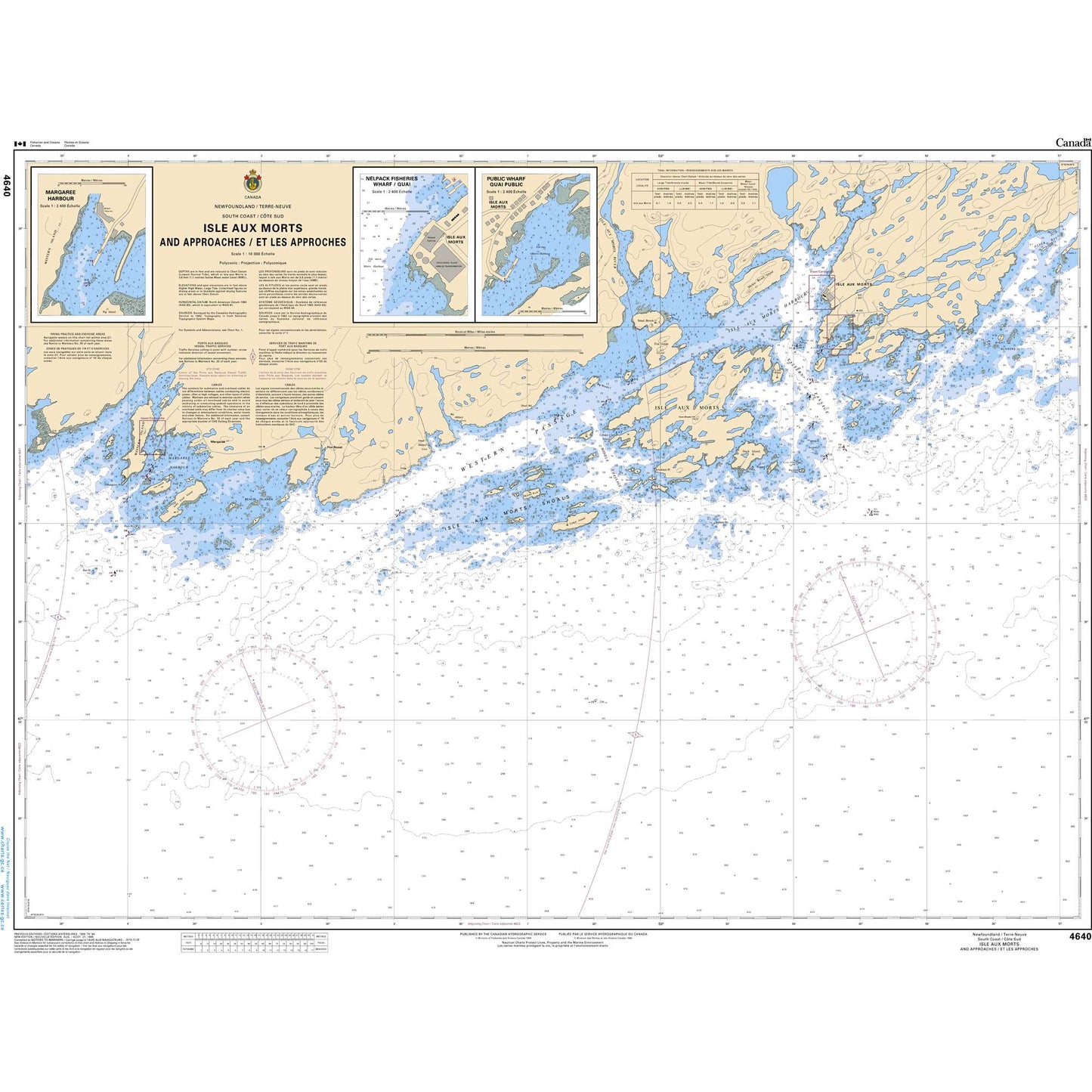 Paradise Clay CAN4640 CHS Chart Isle aux Morts and Approaches/et les approches