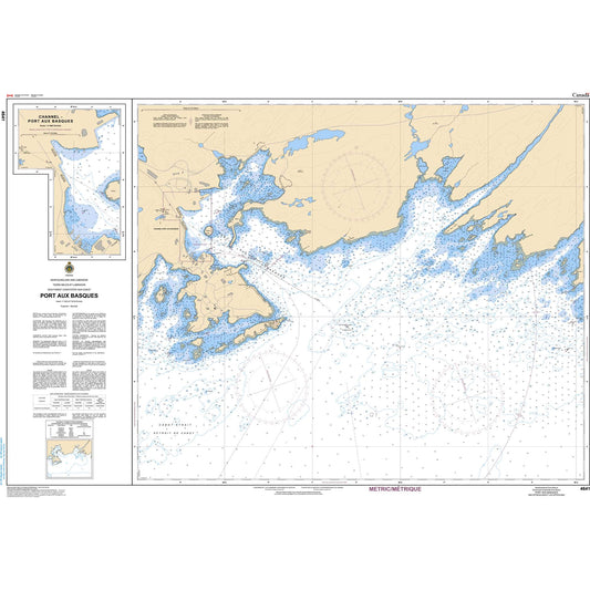 Paradise Clay CAN4641 CHS Chart Port aux Basques and Approaches/et les Approches
