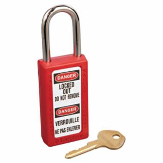 MASTER LOCK® 411RED 6 Pin Tumbler Padlock Keyed Diff. Safety Lock (1 EA)