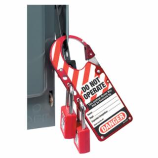 MASTER LOCK® 427 7"X2-7/8" Labelled Safety Lockout Hasp Red