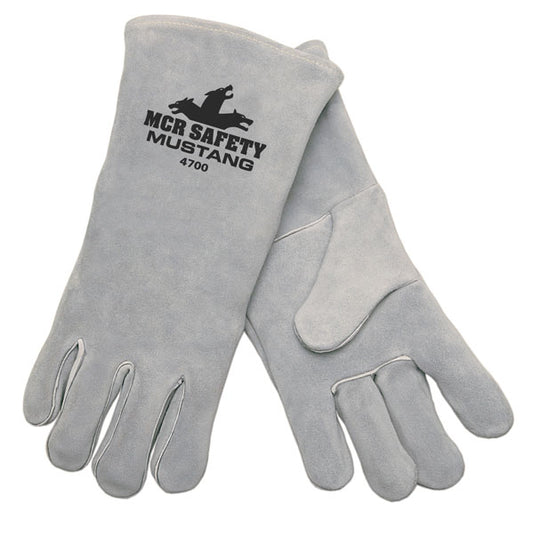 MCR Safety 4700 MCR Safety Mustang™ Leather Welding Work Gloves Premium Select Side Leather Full Sock Lining (1 DZ)