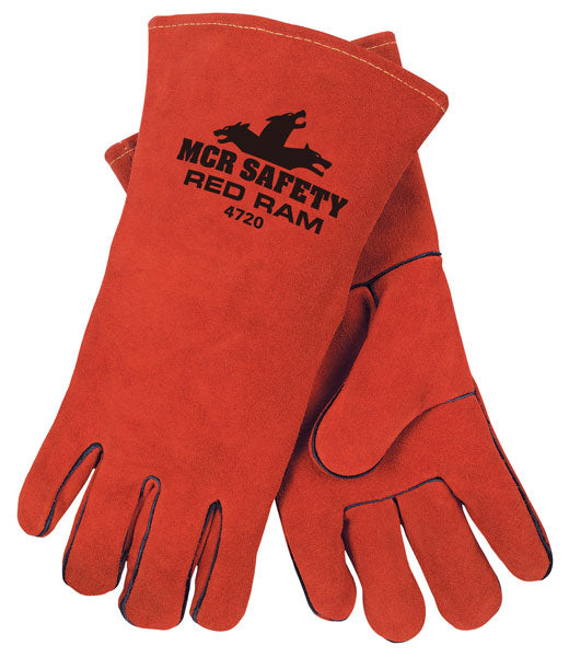 MCR Safety 4720 MCR Safety Red Ram™ Leather Welding Work Gloves Premium Side Split Leather Full Jersey Lined and Welted (1 DZ)