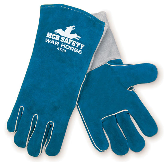 MCR Safety 4730 MCR Safety War Horse® Leather Welding Work Gloves Premium Side Split Leather Foam Lining and Wing Thumb (1 DZ)