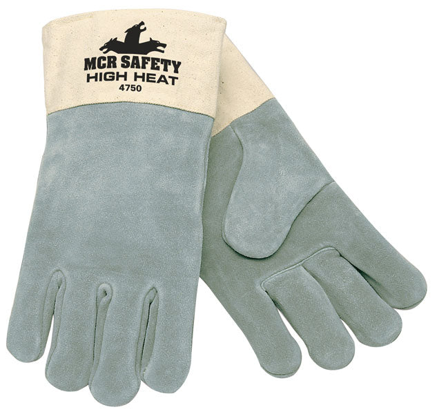 MCR Safety 4750 MCR Safety High Heat Welding Double Wool Lined Palm Treated Green Split Leather Sewn with DuPont™ Kevlar® (1 DZ)