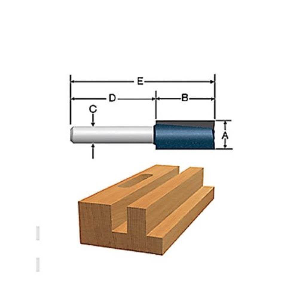 Bosch 85613MC 1/4 In. X 1 In. Carbide-Tipped Double-Flute Straight Router Bit