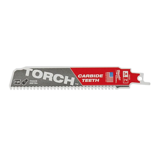 Milwaukee Tool 48-00-5201 6" 8 TPI TORCH™ with Carbide Teeth SAWZALL® Blade (1 PK), 1 EA