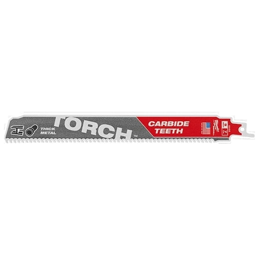 Milwaukee Tool 48-00-5203 Sawzall Torch Reciprocating Blade w/ Carbide Teeth 7 TPI 12" Length, 1 EA