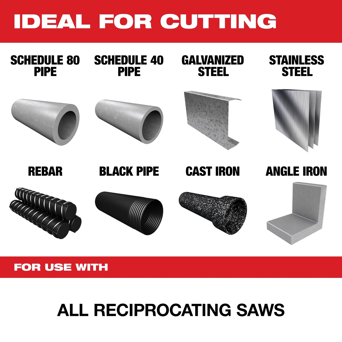Milwaukee Tool 48-00-5562 Sawzall Torch Reciprocating Blade w/ Nitrus Carbide Teeth 7 TPI 9" Length, 5 EA/PK