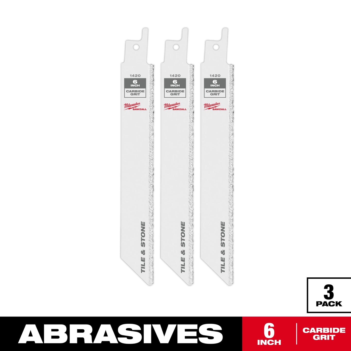 Milwaukee Tool 48-01-6430 9" Carbide Grit SAWZALL Blade, 50 EA/PK