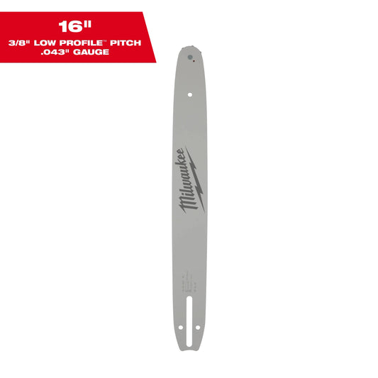 Milwaukee Tool 48-09-3001 16" 3/8" LOW PROFILE™ Pitch, .043" Gauge Guide Bar, 1 EA
